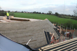 New roof works felt and battened