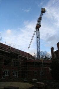 Roofing project crane