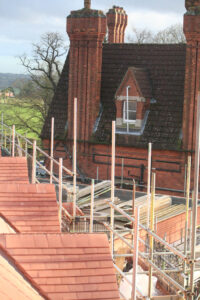 Red tile roofs care home