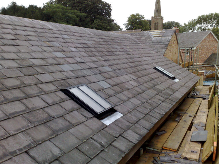 Slate roof with Velux windows