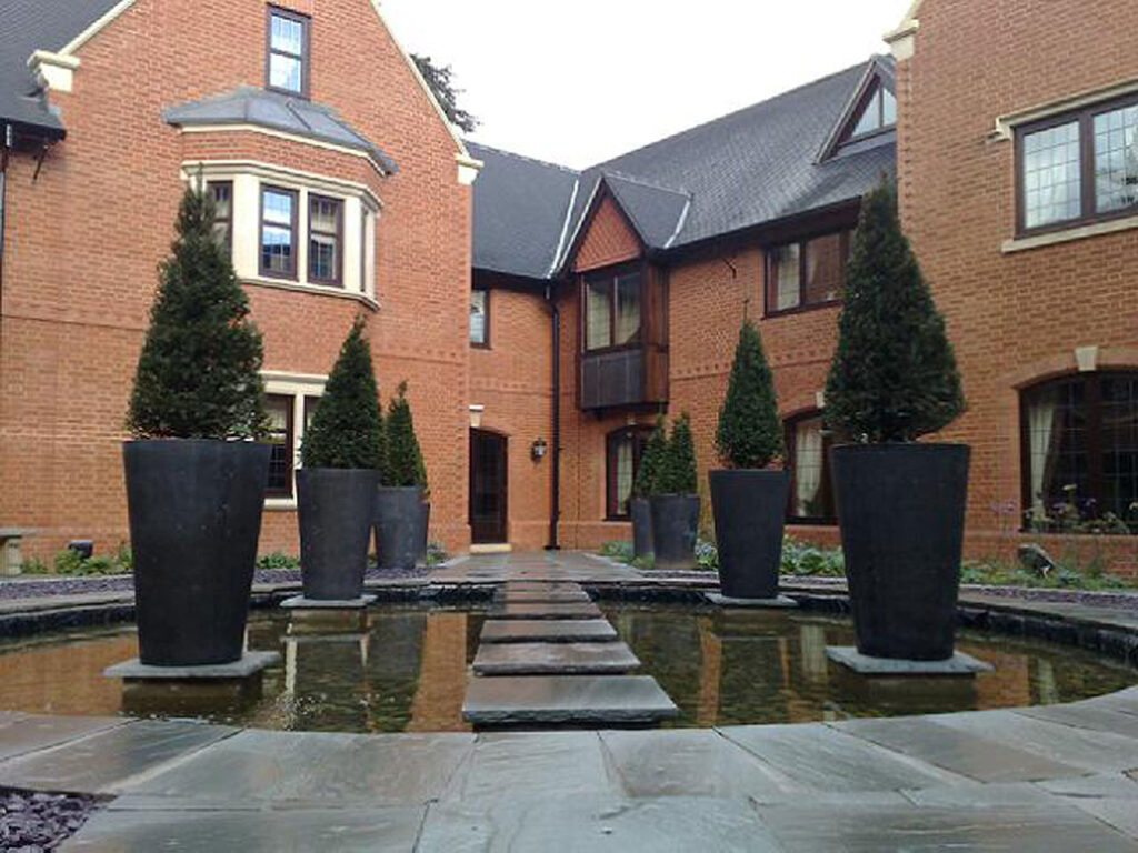 Grey tile roofs