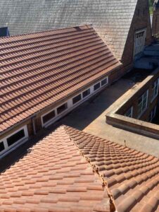 School roof tiled