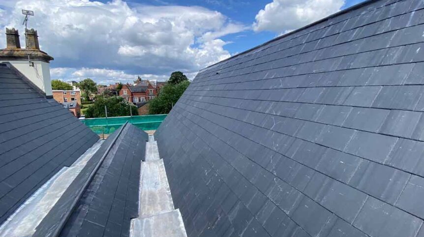 Slate Roof Leamington Spa with Leadwork